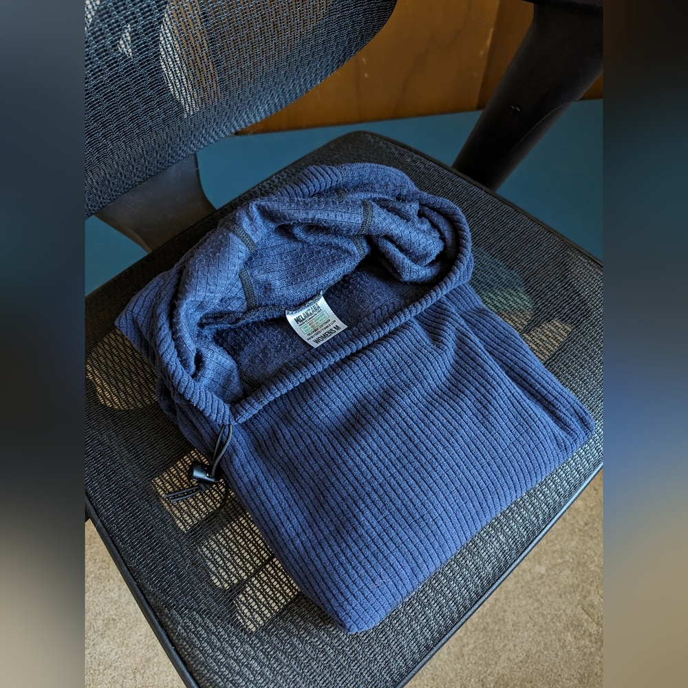Women's Medium Melanzana Micro Grid Hoodie - Dark/Navy Blue